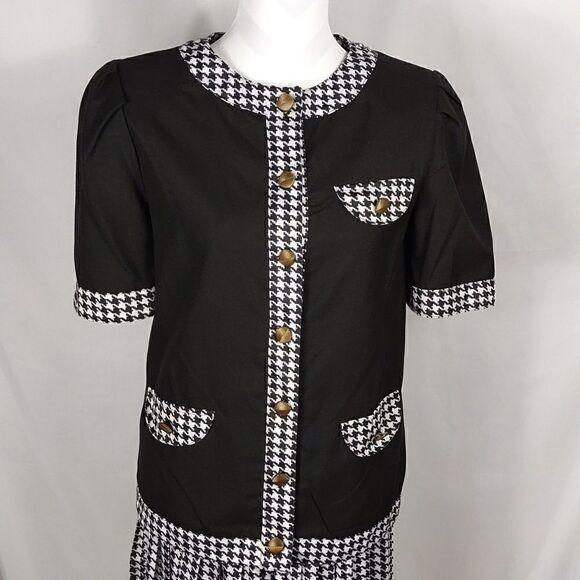 Vtg. Darian Houndstooth 2pc. Skirt Suit - Picture 2 of 9